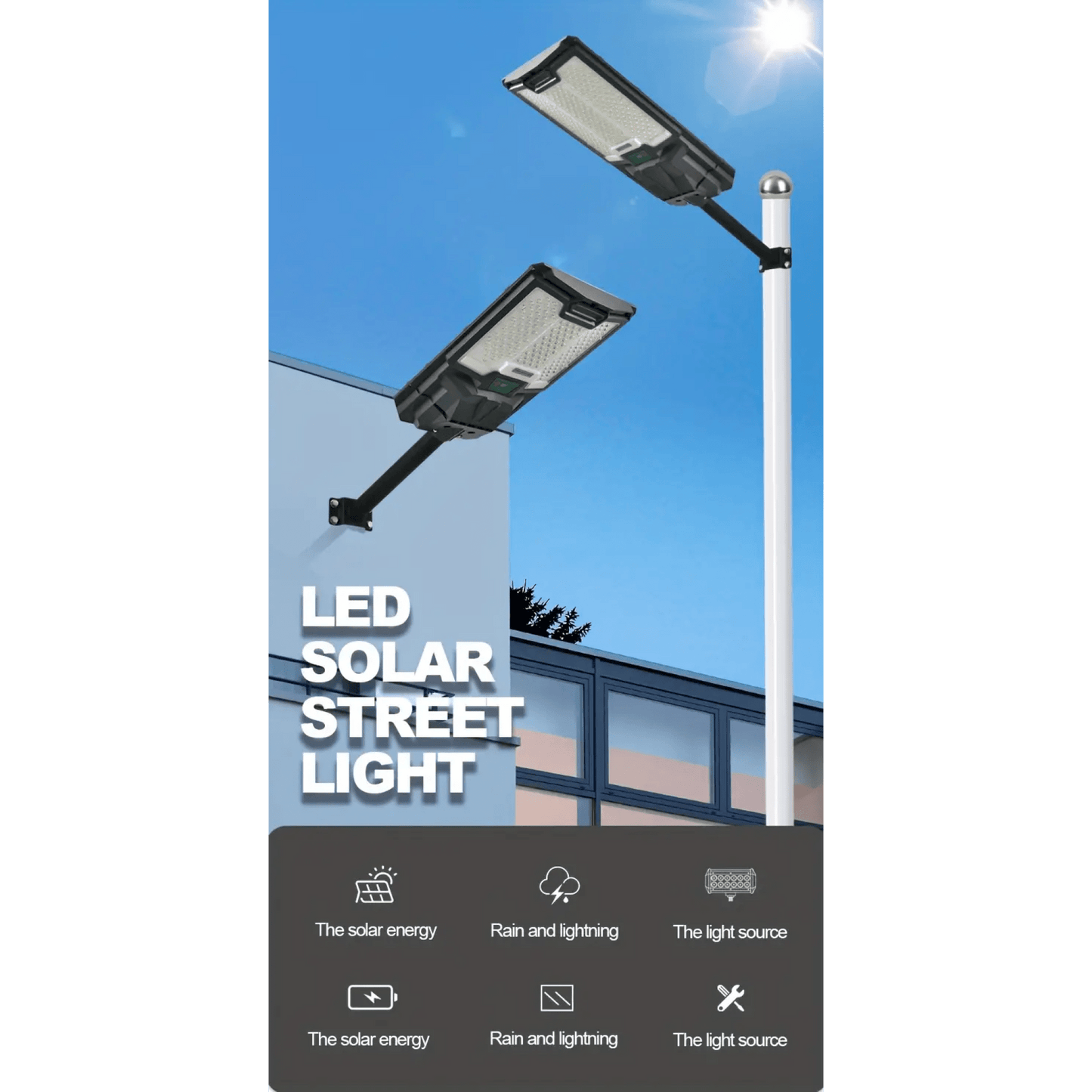 Solar Powered LED Street Lights 109 Bright Beads IP65 Waterproof Dusk to Dawn Flood Lights for Outdoor Gardens Parking Lots Courtyards