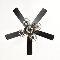 52 Inch Modern Crystal Chandelier Ceiling Fan With Remote Control And Dual Finish Reversible Blades For Living Room, Matte Black