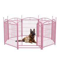 8 Panel 32 Inch Heavy Duty Metal Dog Playpen Indoor Outdoor Exercise Fence With Doors For Large Medium Small Dogs