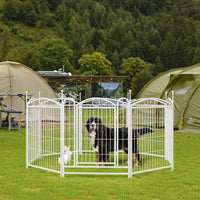 8 Panel 32 Inch Heavy Duty Metal Dog Playpen Indoor Outdoor Exercise Fence With Doors For Large Medium Small Dogs