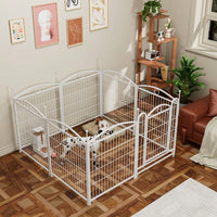 8 Panel 32 Inch Heavy Duty Metal Dog Playpen Indoor Outdoor Exercise Fence With Doors For Large Medium Small Dogs