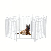 8 Panel 32 Inch Heavy Duty Metal Dog Playpen Indoor Outdoor Exercise Fence With Doors For Large Medium Small Dogs