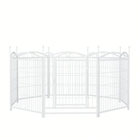 8 Panel 32 Inch Heavy Duty Metal Dog Playpen Indoor Outdoor Exercise Fence With Doors For Large Medium Small Dogs