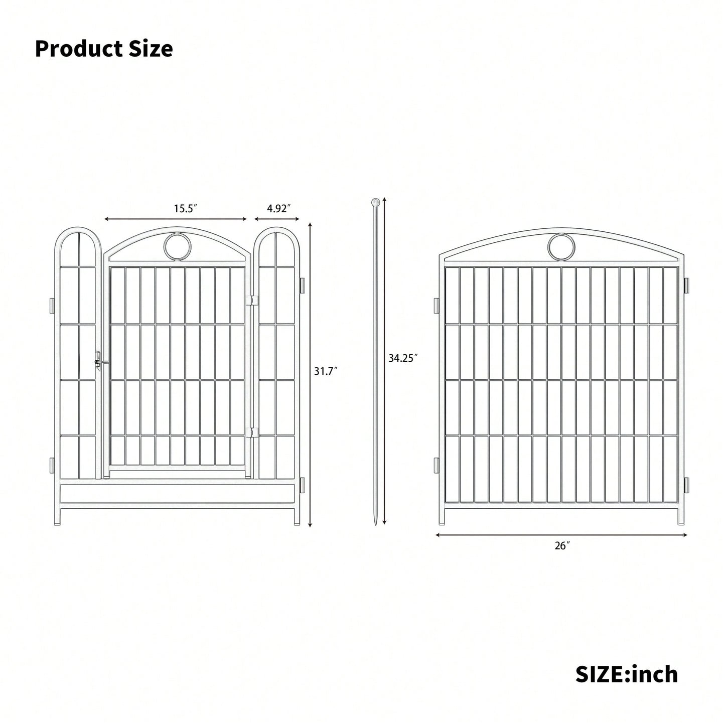 8 Panel 32 Inch Heavy Duty Metal Dog Playpen Indoor Outdoor Exercise Fence With Doors For Large Medium Small Dogs