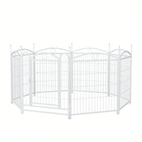 8 Panel 32 Inch Heavy Duty Metal Dog Playpen Indoor Outdoor Exercise Fence With Doors For Large Medium Small Dogs