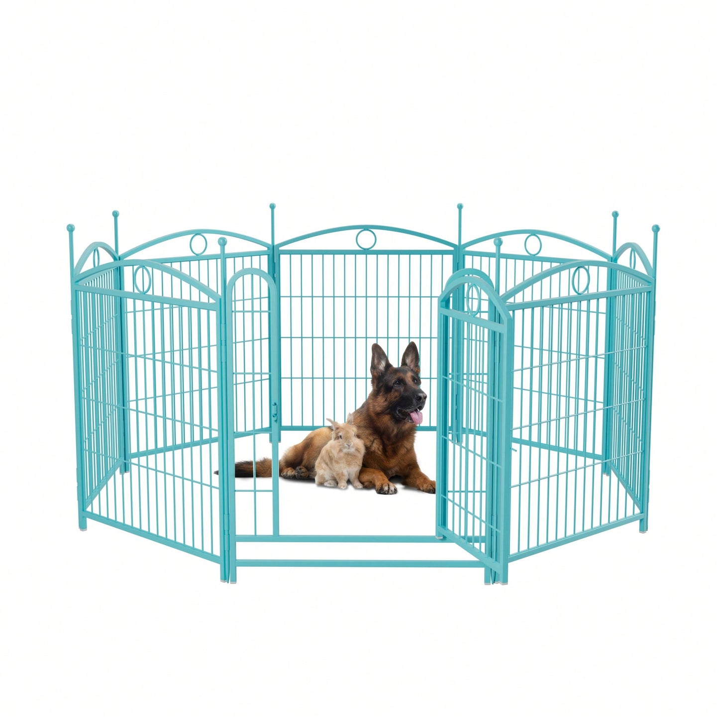 8 Panel 32 Inch Heavy Duty Metal Dog Playpen Indoor Outdoor Exercise Fence With Doors For Large Medium Small Dogs