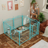 8 Panel 32 Inch Heavy Duty Metal Dog Playpen Indoor Outdoor Exercise Fence With Doors For Large Medium Small Dogs