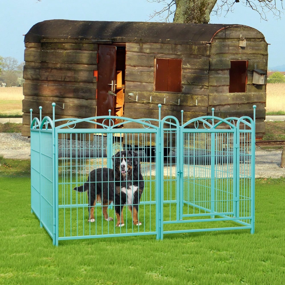 8 Panel 32 Inch Heavy Duty Metal Dog Playpen Indoor Outdoor Exercise Fence With Doors For Large Medium Small Dogs