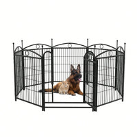 8 Panel 32 Inch Heavy Duty Metal Dog Playpen Indoor Outdoor Exercise Fence With Doors For Large Medium Small Dogs