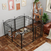 8 Panel 32 Inch Heavy Duty Metal Dog Playpen Indoor Outdoor Exercise Fence With Doors For Large Medium Small Dogs