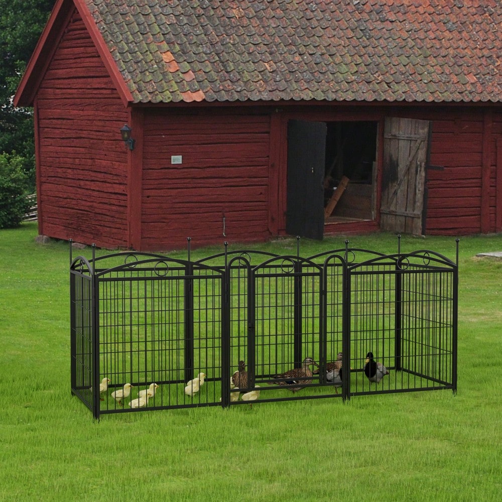 8 Panel 32 Inch Heavy Duty Metal Dog Playpen Indoor Outdoor Exercise Fence With Doors For Large Medium Small Dogs