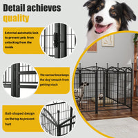 8 Panel 32 Inch Heavy Duty Metal Dog Playpen Indoor Outdoor Exercise Fence With Doors For Large Medium Small Dogs