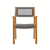 Stylish Dark Grey Braided Dining Chair For Modern Interiors
