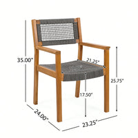 Stylish Dark Grey Braided Dining Chair For Modern Interiors