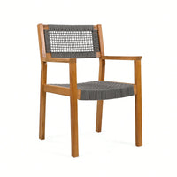 Stylish Dark Grey Braided Dining Chair For Modern Interiors
