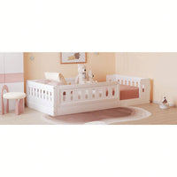 White Twin Size Platform Bed With Guardrail For Safety And Style