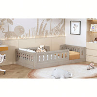 White Twin Size Platform Bed With Guardrail For Safety And Style