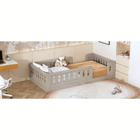 White Twin Size Platform Bed With Guardrail For Safety And Style