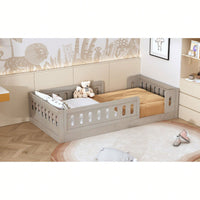 White Twin Size Platform Bed With Guardrail For Safety And Style