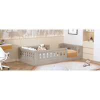 White Twin Size Platform Bed With Guardrail For Safety And Style