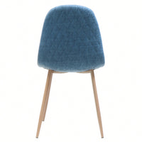 Fabric Upholstered Mid-Century Dining Chairs With Dark Walnut Finished Metal Legs - Set Of 2