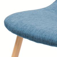Fabric Upholstered Mid-Century Dining Chairs With Dark Walnut Finished Metal Legs - Set Of 2