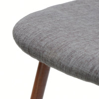 Fabric Upholstered Mid-Century Dining Chairs With Dark Walnut Finished Metal Legs - Set Of 2