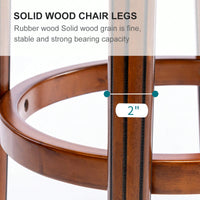 29.5 Inch Cowhide Leather Swivel Bar Stool With Back For Kitchen Counter - Brown 1pc