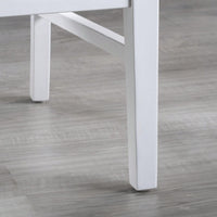 Set Of 2 White Acacia Wood Dining Chairs For Elegant Home Decor
