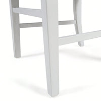 Set Of 2 White Acacia Wood Dining Chairs For Elegant Home Decor