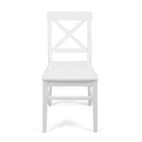 Set Of 2 White Acacia Wood Dining Chairs For Elegant Home Decor