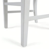 Set Of 2 White Acacia Wood Dining Chairs For Elegant Home Decor