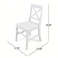 Set Of 2 White Acacia Wood Dining Chairs For Elegant Home Decor