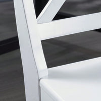Set Of 2 White Acacia Wood Dining Chairs For Elegant Home Decor