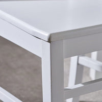 Set Of 2 White Acacia Wood Dining Chairs For Elegant Home Decor