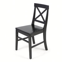 Set Of 2 White Acacia Wood Dining Chairs For Elegant Home Decor