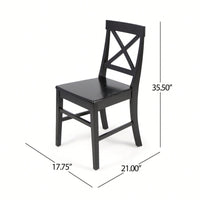 Set Of 2 White Acacia Wood Dining Chairs For Elegant Home Decor