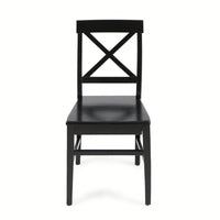 Set Of 2 White Acacia Wood Dining Chairs For Elegant Home Decor