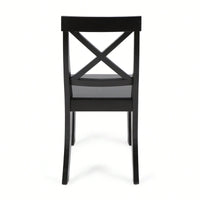 Set Of 2 White Acacia Wood Dining Chairs For Elegant Home Decor