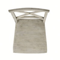 Set Of 2 White Acacia Wood Dining Chairs For Elegant Home Decor