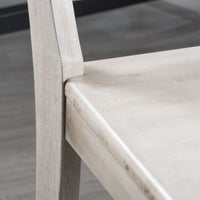 Set Of 2 White Acacia Wood Dining Chairs For Elegant Home Decor