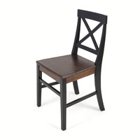 Set Of 2 White Acacia Wood Dining Chairs For Elegant Home Decor