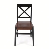 Set Of 2 White Acacia Wood Dining Chairs For Elegant Home Decor