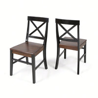 Set Of 2 White Acacia Wood Dining Chairs For Elegant Home Decor