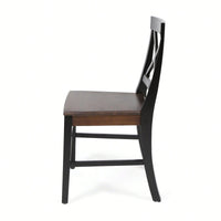 Set Of 2 White Acacia Wood Dining Chairs For Elegant Home Decor