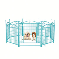 Indoor Outdoor 24 Inch 8 Panel Heavy Duty Metal Dog Playpen With Doors For Small Medium Large Dogs Foldable Pet Exercise Fence