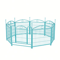 Indoor Outdoor 24 Inch 8 Panel Heavy Duty Metal Dog Playpen With Doors For Small Medium Large Dogs Foldable Pet Exercise Fence