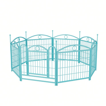 Indoor Outdoor 24 Inch 8 Panel Heavy Duty Metal Dog Playpen With Doors For Small Medium Large Dogs Foldable Pet Exercise Fence