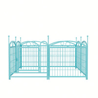 Indoor Outdoor 24 Inch 8 Panel Heavy Duty Metal Dog Playpen With Doors For Small Medium Large Dogs Foldable Pet Exercise Fence