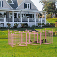 Indoor Outdoor 24 Inch 8 Panel Heavy Duty Metal Dog Playpen With Doors For Small Medium Large Dogs Foldable Pet Exercise Fence